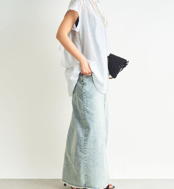  「《後ろ姿も綺麗に決まる◎》シアードビーストライプブラウス」|シャツ・ブラウス|