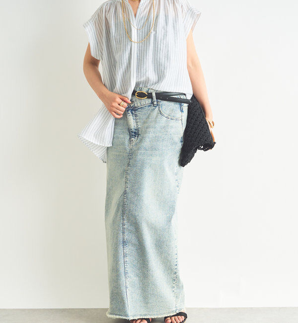  「《後ろ姿も綺麗に決まる◎》シアードビーストライプブラウス」|シャツ・ブラウス|