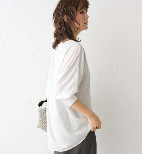  「【レビュー高評価/冷房・日焼け対策◎】リブ付きジョーゼットドルマンブラウス」|シャツ・ブラウス|