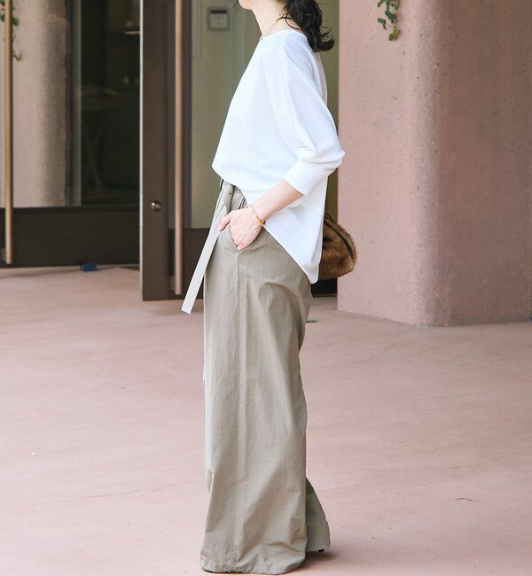  「【レビュー高評価/冷房・日焼け対策◎】リブ付きジョーゼットドルマンブラウス」|シャツ・ブラウス|