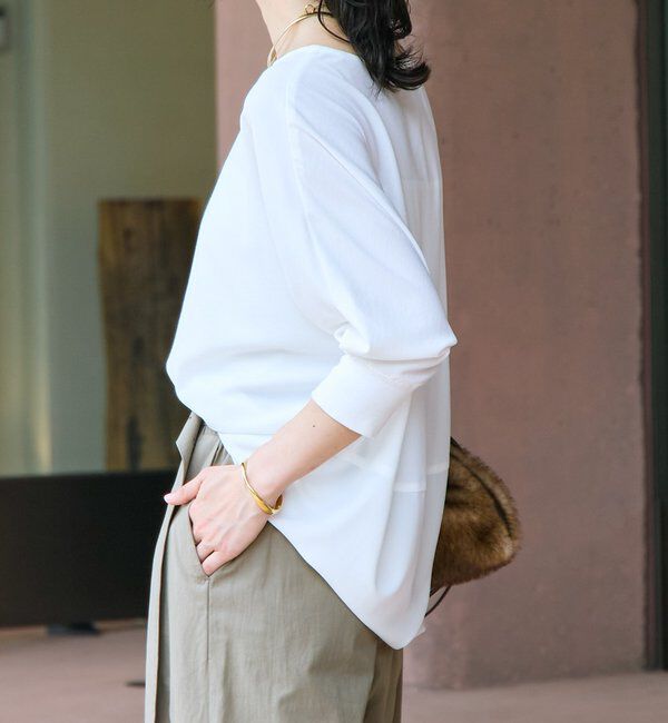  「【レビュー高評価/冷房・日焼け対策◎】リブ付きジョーゼットドルマンブラウス」|シャツ・ブラウス|