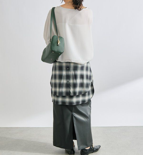  「【レビュー高評価/冷房・日焼け対策◎】リブ付きジョーゼットドルマンブラウス」|シャツ・ブラウス|