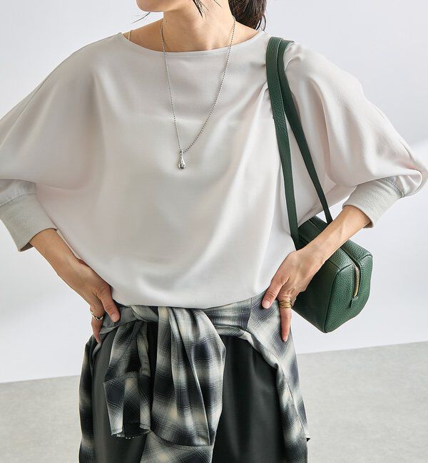  「【レビュー高評価/冷房・日焼け対策◎】リブ付きジョーゼットドルマンブラウス」|シャツ・ブラウス|