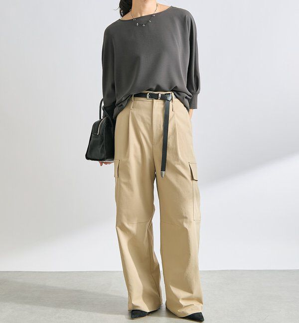  「【レビュー高評価/冷房・日焼け対策◎】リブ付きジョーゼットドルマンブラウス」|シャツ・ブラウス|