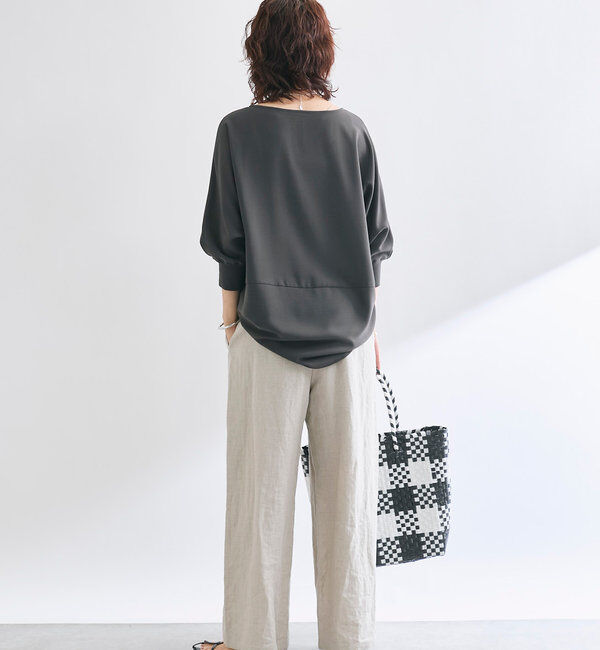  「【レビュー高評価/冷房・日焼け対策◎】リブ付きジョーゼットドルマンブラウス」|シャツ・ブラウス|