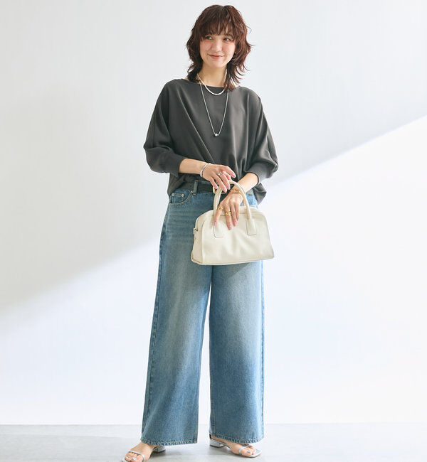  「【レビュー高評価/冷房・日焼け対策◎】リブ付きジョーゼットドルマンブラウス」|シャツ・ブラウス|