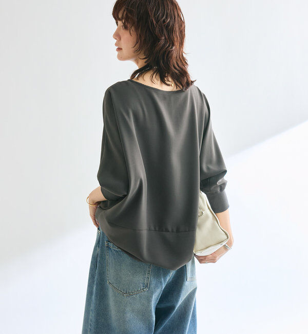  「【レビュー高評価/冷房・日焼け対策◎】リブ付きジョーゼットドルマンブラウス」|シャツ・ブラウス|