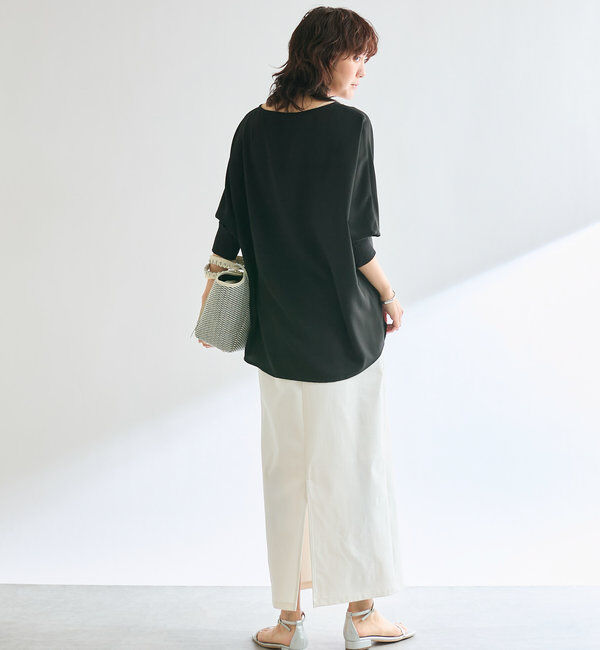  「【レビュー高評価/冷房・日焼け対策◎】リブ付きジョーゼットドルマンブラウス」|シャツ・ブラウス|