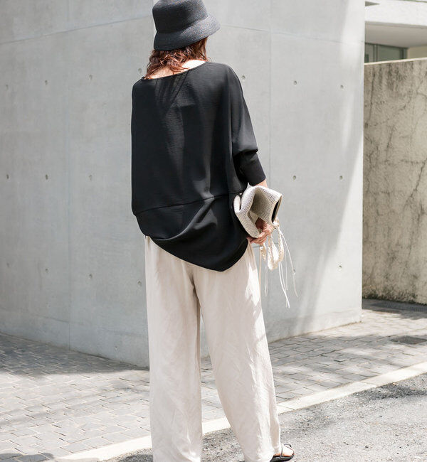  「【レビュー高評価/冷房・日焼け対策◎】リブ付きジョーゼットドルマンブラウス」|シャツ・ブラウス|