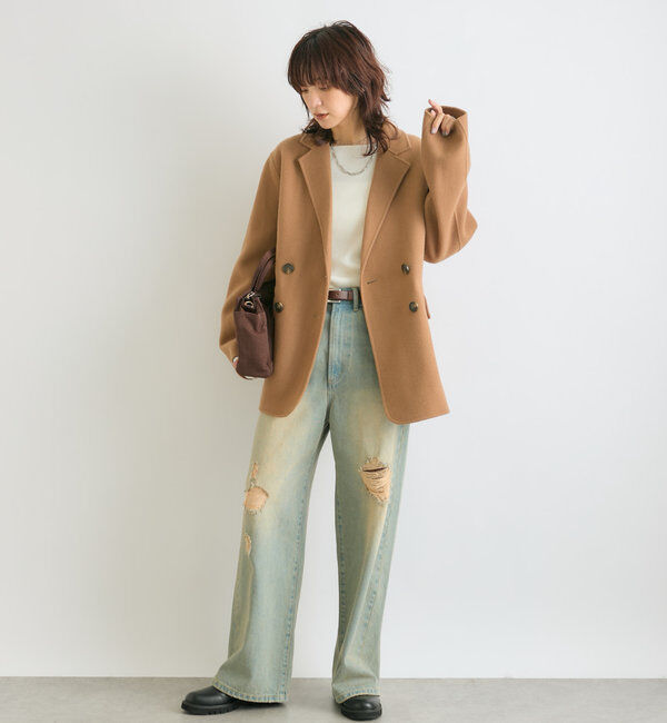  「【MONN.:.(モン)】ハイライズダメージDENIM」|デニム|