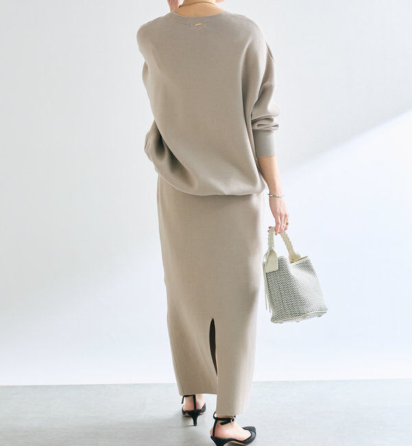  「【楽ちん美シルエット】コットンストレッチニットスカート」|スカート|