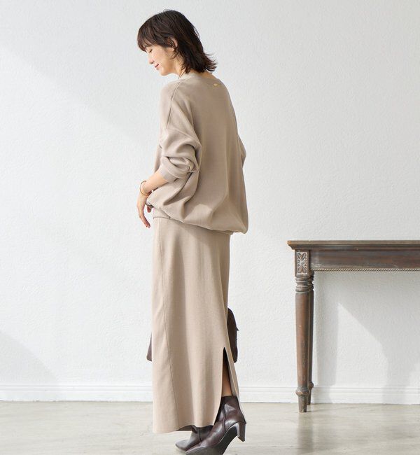  「【楽ちん美シルエット】コットンストレッチニットスカート」|スカート|