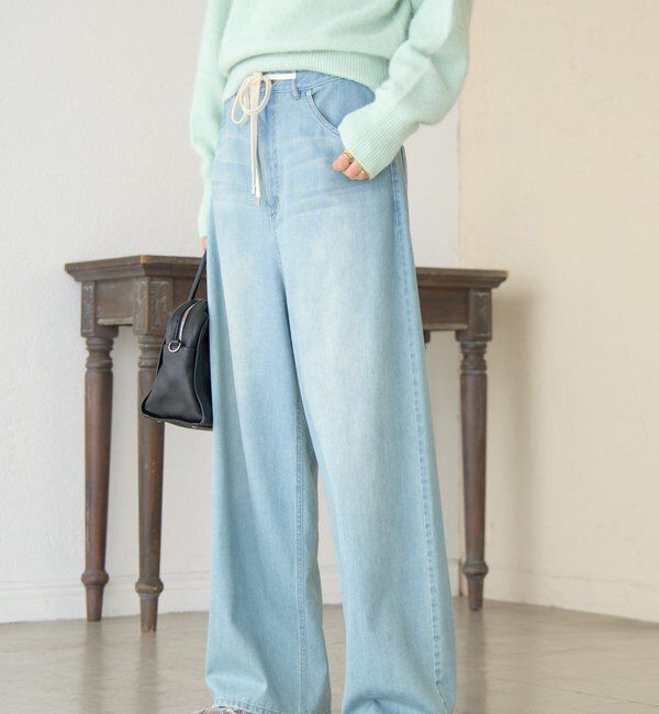  「【柔らかな履き心地】ドロストルーズデニム」|デニム|ブルー
