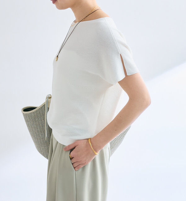  「【女性らしく着れる】スリットフレンチニット」|ニット・セーター|