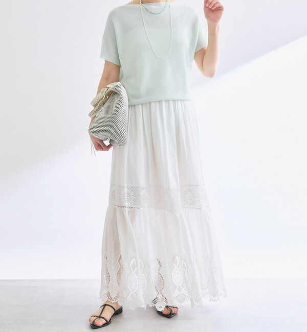  「【女性らしく着れる】スリットフレンチニット」|ニット・セーター|