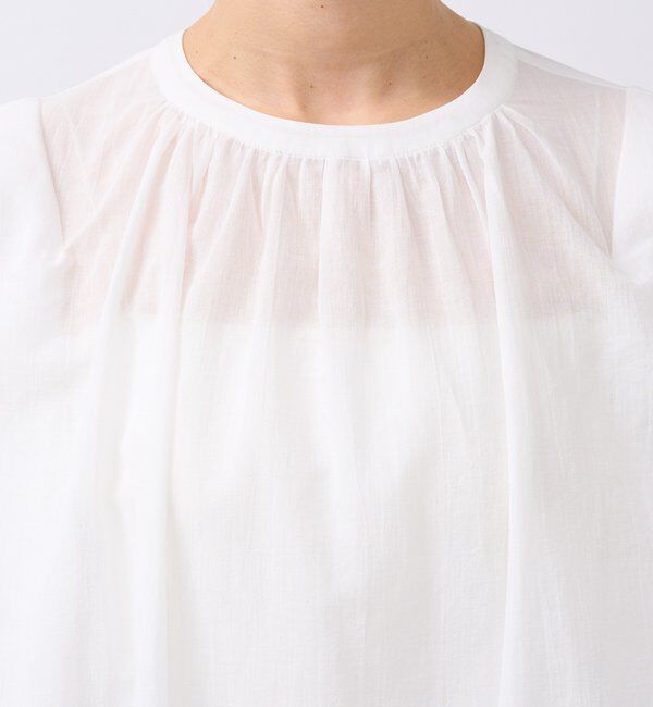  「【二の腕カバー】タックスリーブドロストブラウス」|シャツ・ブラウス|