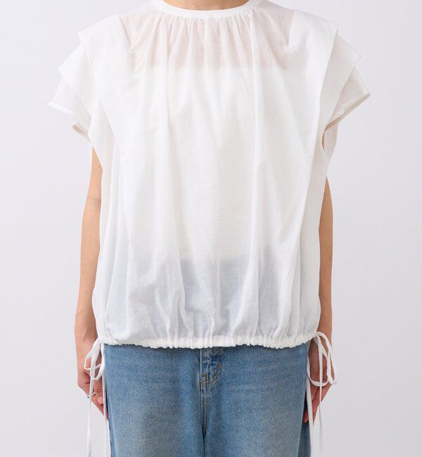  「【二の腕カバー】タックスリーブドロストブラウス」|シャツ・ブラウス|