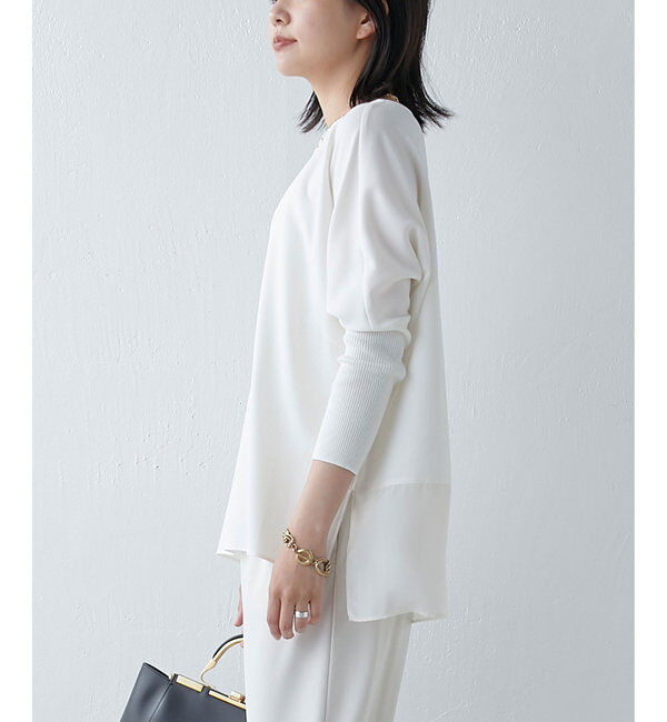  「《24AW》ジョーゼットコンビブラウス」|シャツ・ブラウス|