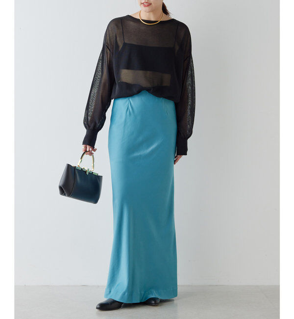  「サテンスリットスカート」|スカート|