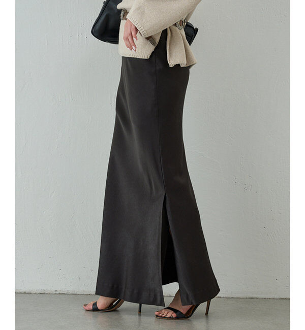  「サテンスリットスカート」|スカート|