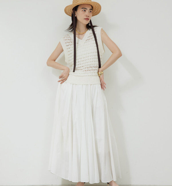  「透かし編みニットベスト」|ニット・セーター|