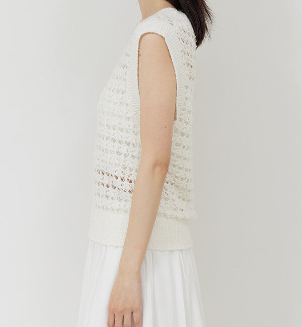  「透かし編みニットベスト」|ニット・セーター|