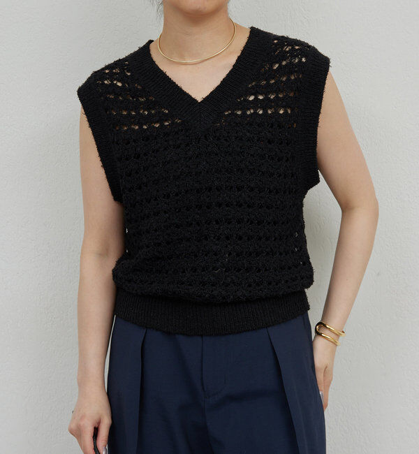  「透かし編みニットベスト」|ニット・セーター|