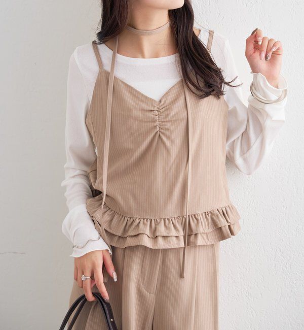  「ペプラムキャミビスチェSETUP」|その他|ベージュ