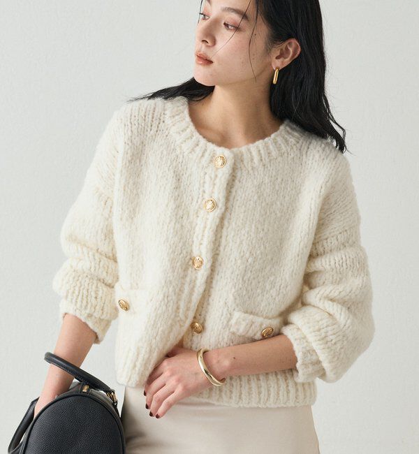  「【20周年限定】イタリアヤーン手編みニットカーデ」|ニット・セーター|