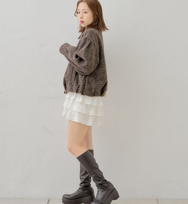  「スタンドツイードジップブルゾン」|ブルゾン・スタジャン|