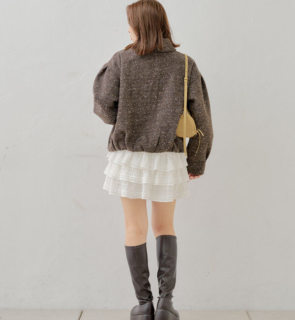  「スタンドツイードジップブルゾン」|ブルゾン・スタジャン|