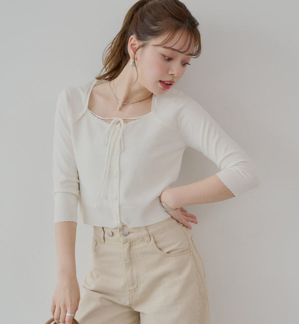  「アメスリレイヤードボレロデザインカーディガン」|カーディガン|