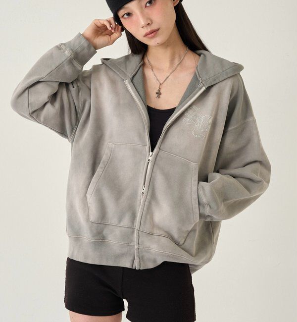  「【SLOPPY/スロッピー】ラインストーンジップパーカー」|パーカー|