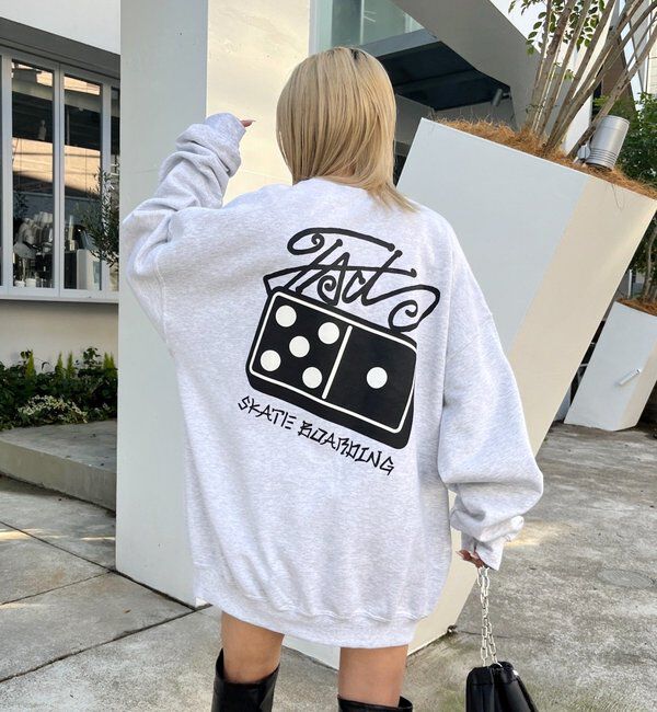  「【UNISEX/ユニセックス】FACT ドミノスウェットクルー」|Tシャツ・カットソー|ライトグレー