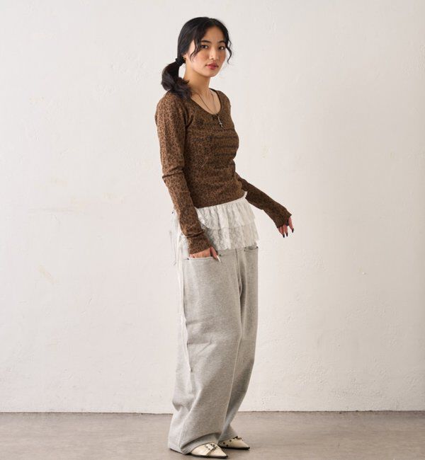  「レオパード(ヒョウ柄)メッセージトップス」|Tシャツ・カットソー|