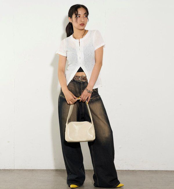  「シアーナロー半袖カーディガン」|Tシャツ・カットソー|