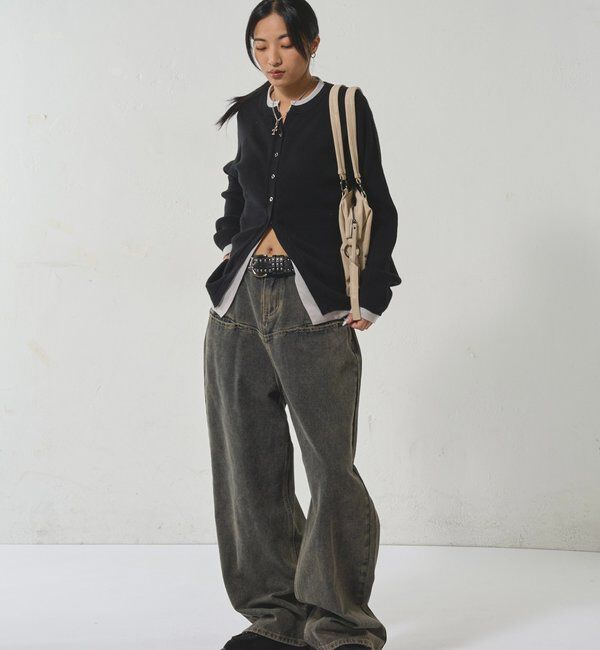  「レイヤードヘンリーナローカーデ」|ニット・セーター|