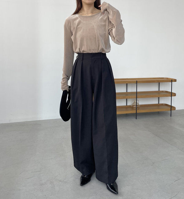  「【累計2万本突破！】【低身長・高身長サイズあり】2タックワイドパンツ」|チノ|