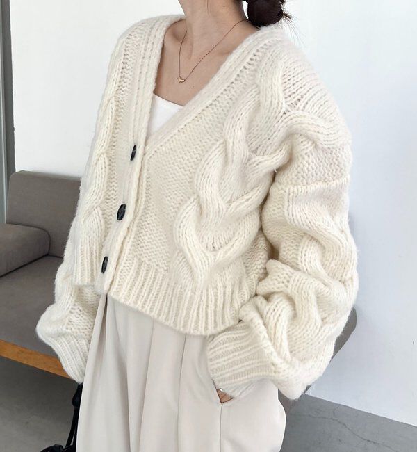  「BIGケーブルカーディガン」|カーディガン|