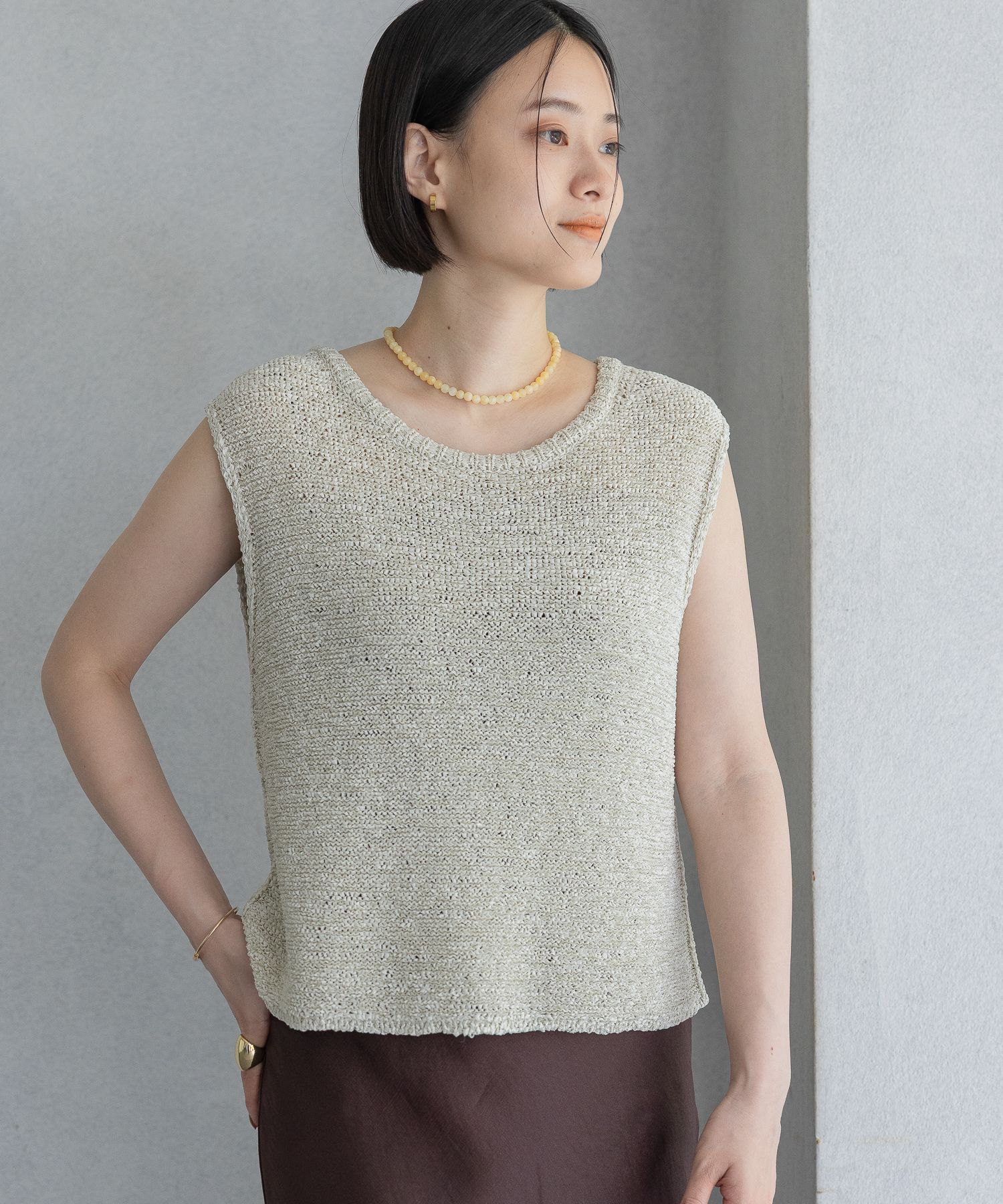 A part by 「アセテープニットノースリーブ」|ニット・セーター|オフホワイト