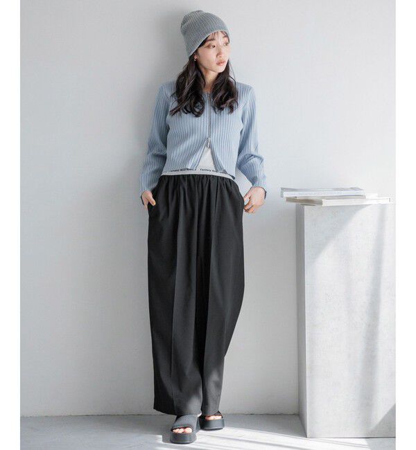 LOWRYS FARM「ダブルジップクロップドカーディガンＬＳ」|ニット・セーター|