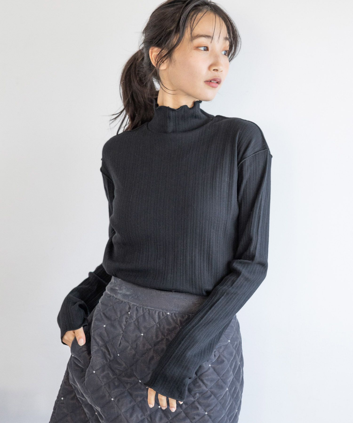 LOWRYS FARM「リブメロータートル」|Tシャツ・カットソー|