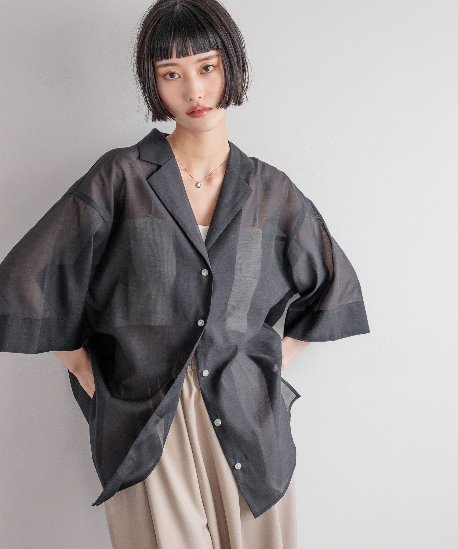 LOWRYS FARM「シアーカイキンショートＳＳ」|シャツ・ブラウス|