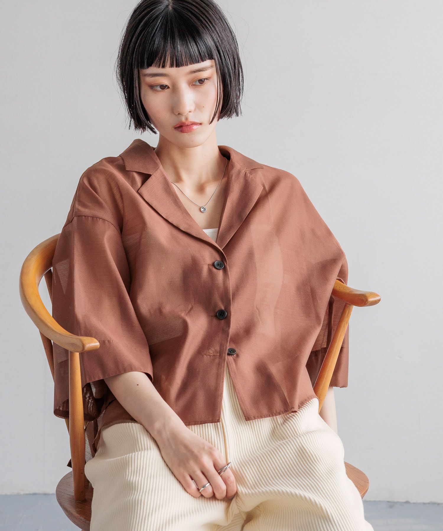 LOWRYS FARM「シアーカイキンショートＳＳ」|シャツ・ブラウス|BRN8