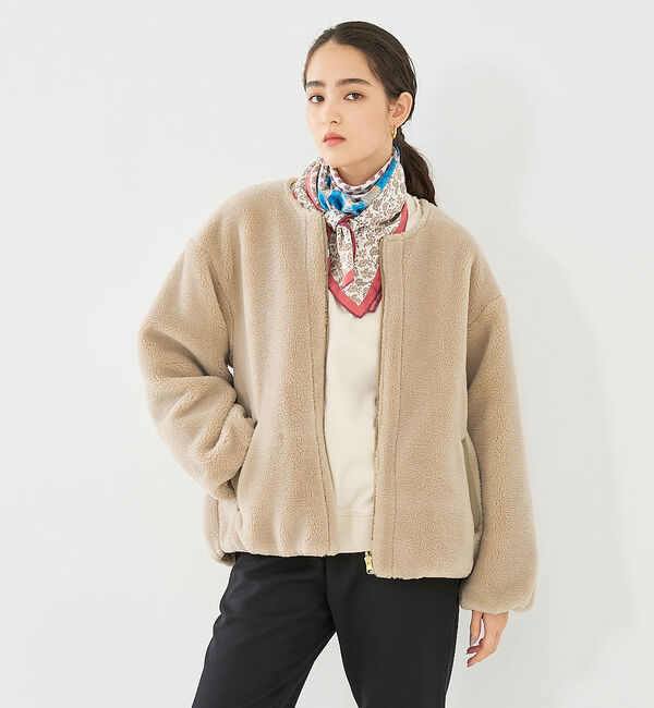 collex「【一部WEB限定カラー】タフタ&times;ボア リバーシブル中綿ブルゾン」|ブルゾン・スタジャン|
