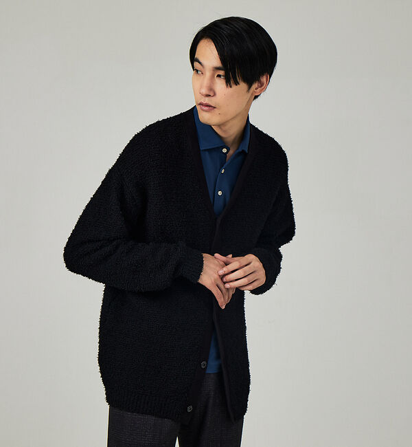 ABAHOUSE「【ツイスティッドニット】オーバーサイズ カーディガン」|カーディガン|ブラック
