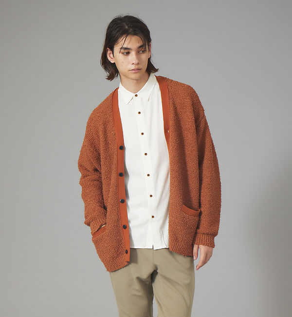 ABAHOUSE「【ツイスティッドニット】オーバーサイズ カーディガン」|カーディガン|ダークオレンジ