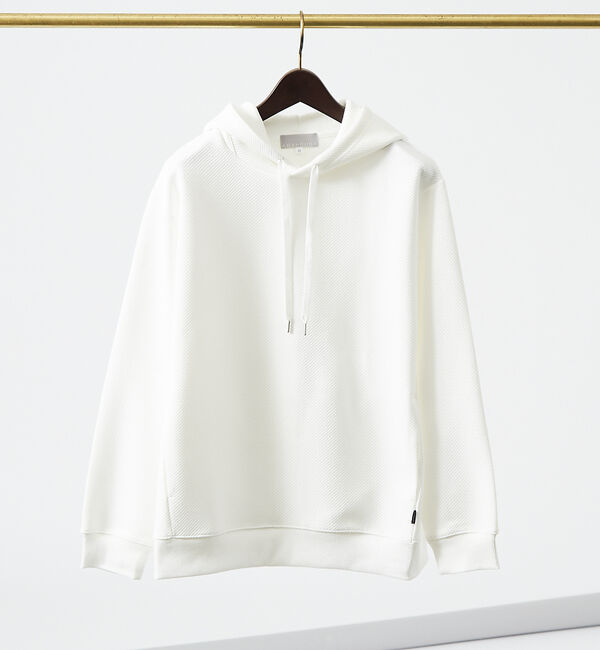 ABAHOUSE「ドットツイル ダンボール プルパーカー」|パーカー|ホワイト