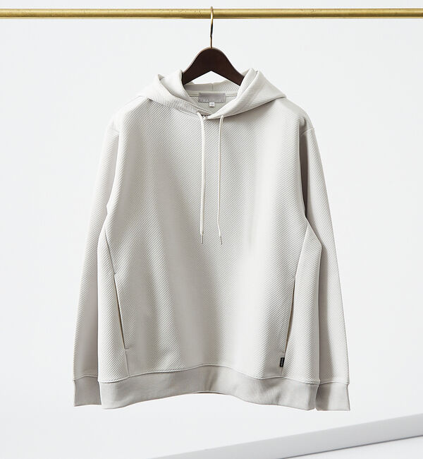 ABAHOUSE「ドットツイル ダンボール プルパーカー」|パーカー|グレージュ