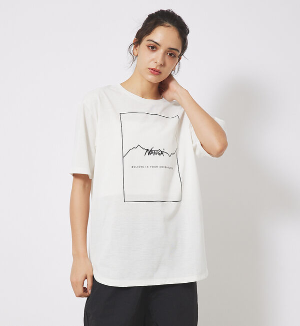 ABAHOUSE「【NANGA/ナンガ】DRY MIX FRAME LOGO T/ドライミックス/」|Tシャツ・カットソー|ホワイト